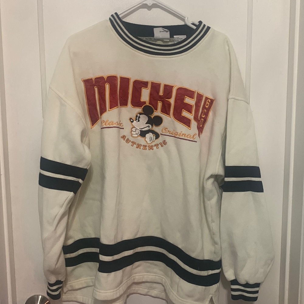 Vintage Mickey Mouse  embroidered sweater, slight stains in discovery x Disney